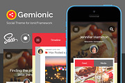 Gemionic - Ionic Social app theme, a HTML Template by Audacitus (Thumbnail 1 of 4)