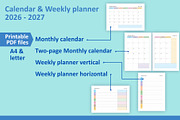 Calendar & Weekly planner 2026-2027, a Stationery Template by Padrinan (Thumbnail 4 of 4)