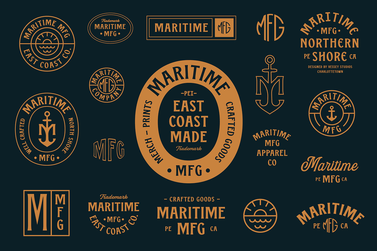 Maritime MFG - A Spur Serif Typeface, a Serif Font by Hustle Supply Co. (Photo 4 of 8)