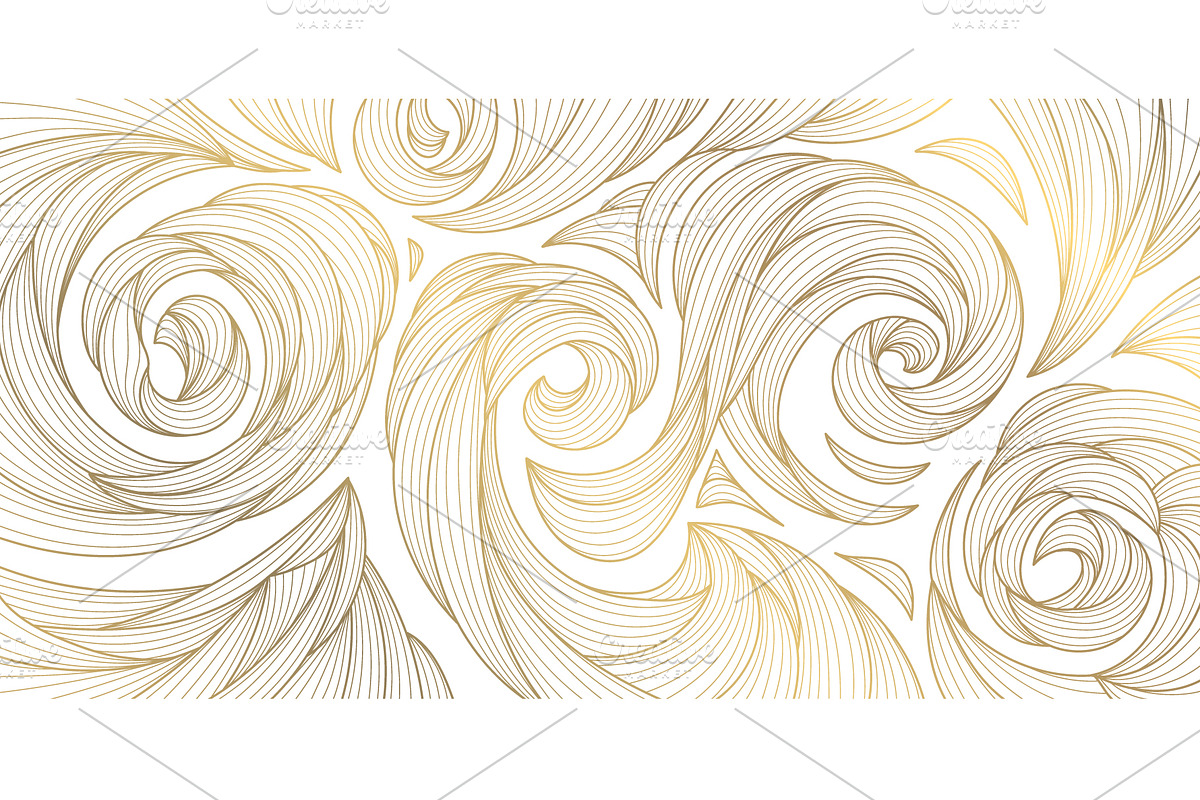 Flowers and Leaves Line Luxury Art, a Pattern Graphic by Marylia (Photo 13 of 27)