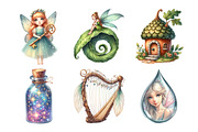 Fairy Garden Watercolor Clipart, an Illustration by Daily.Designs (Thumbnail 4 of 5)