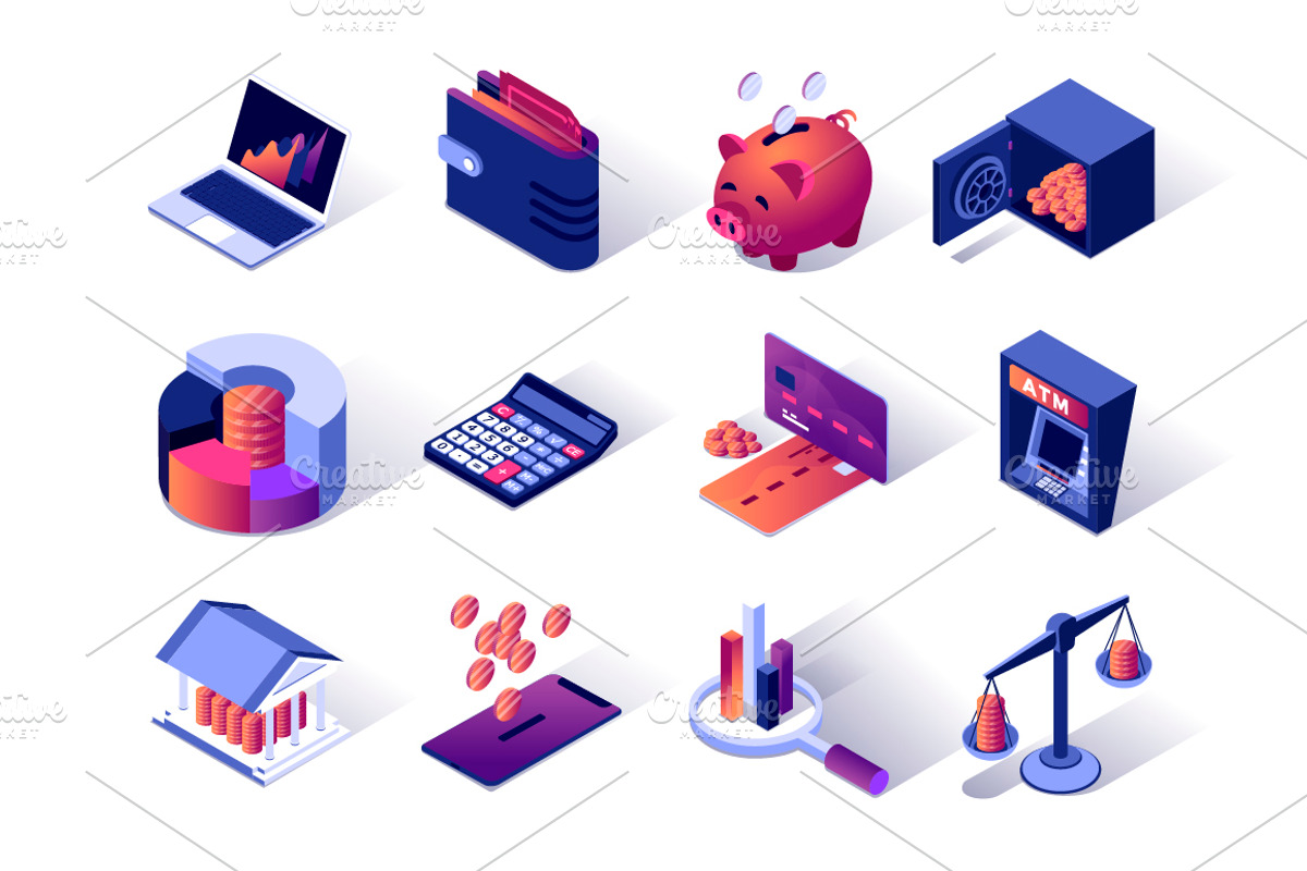 Isometric Vector Icons Pack, an Outline Icon by alexdndz (Photo 3 of 21)