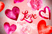 LOVE - Watercolor Clip Art Set, an Object Graphic by Nadiia Hanina (Thumbnail 2 of 3)
