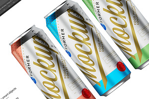 Three Aluminum Cans Mockup 330ml