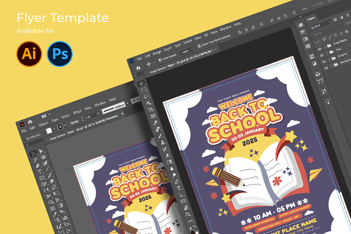 Welcome Back to School Flyer, a Flyer Template by Huge Dream Studio (Photo 4 of 5)