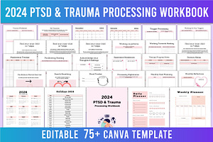 2024 PTSD&Trauma Processing Workbook, a Print Template by Shumaya