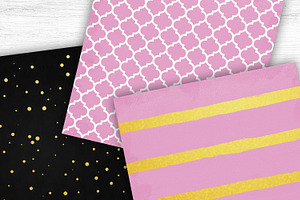 Pink And Gold Digital Papers