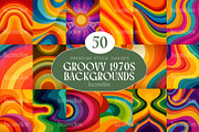 50 Groovy 1970s Backgrounds, a Decorative Illustration by Incomelion (Thumbnail 1 of 12)