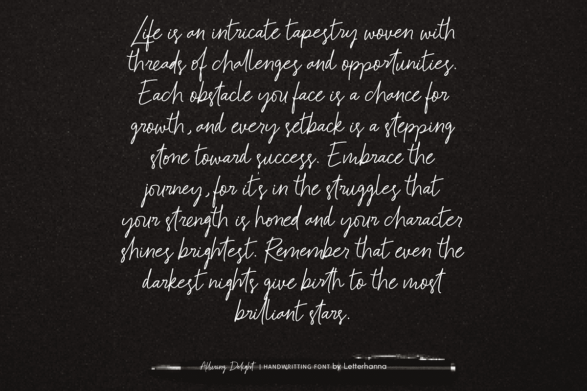 Alluring Delight Font, a Handwritten Font by Letterhanna Studio (Photo 4 of 13)