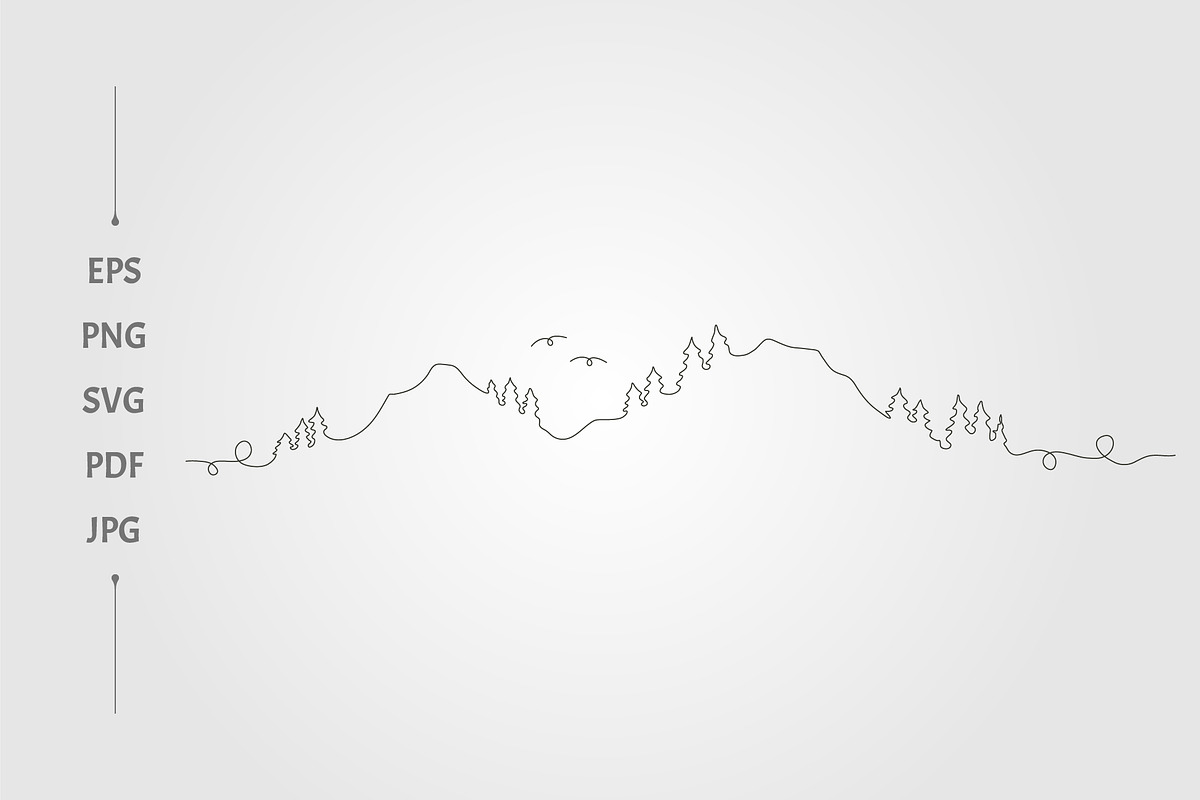mountain and tree abstract line, a Background Graphic by lawoel (Photo 2 of 3)