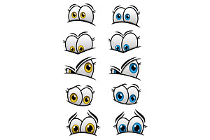 Cartooned eyes with emotions, a Person Illustration by Vector Tradition
