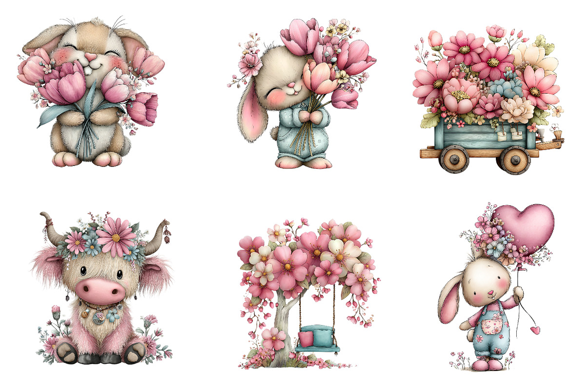 Whimsical Spring Clipart, an Illustration by CreationArt (Photo 4 of 7)
