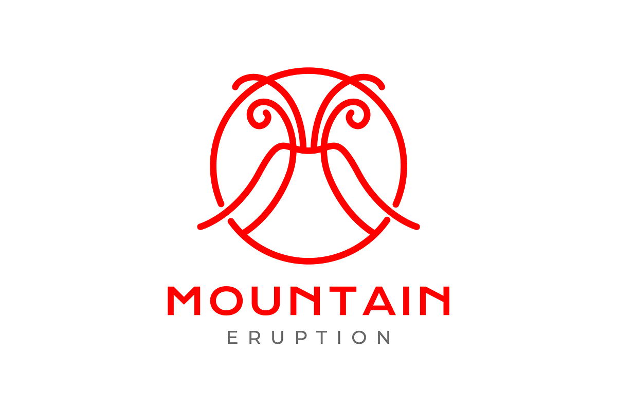 mountain eruption danger line logo, a Branding & Logo Template by devastd