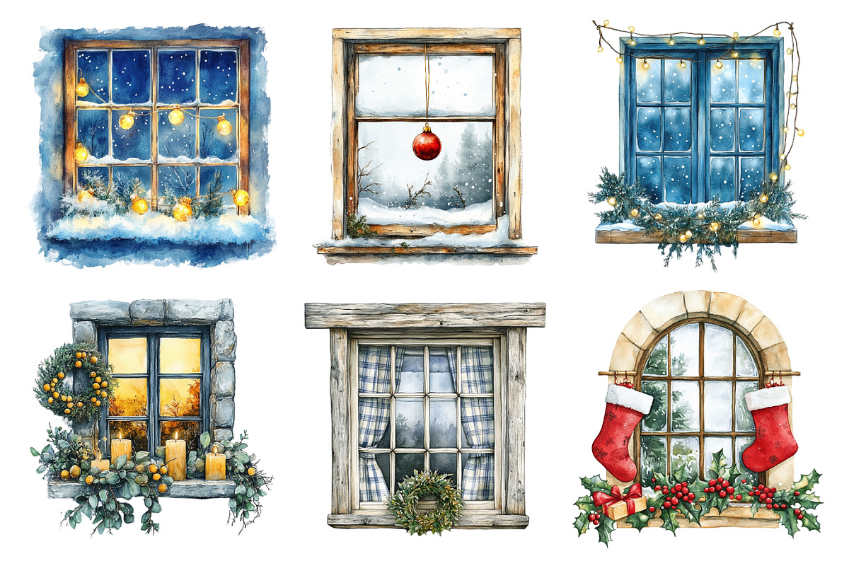 Christmas Window Sublimation Clipart, an Illustration by Daily.Designs (Photo 2 of 5)