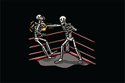 Skeleton Boxing Match, an Object Illustration by nomlimo.com (Thumbnail 1 of 3)
