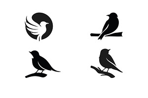 Bird logo on the branch, a Graphic by T.Vooka