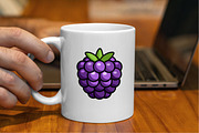 Cartoon Blackberry Clipart Set, a Food Illustration by newminddesign (Thumbnail 7 of 8)