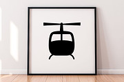 Helicopter Silhouette SVG, a Transportation Illustration by newminddesign (Thumbnail 3 of 4)
