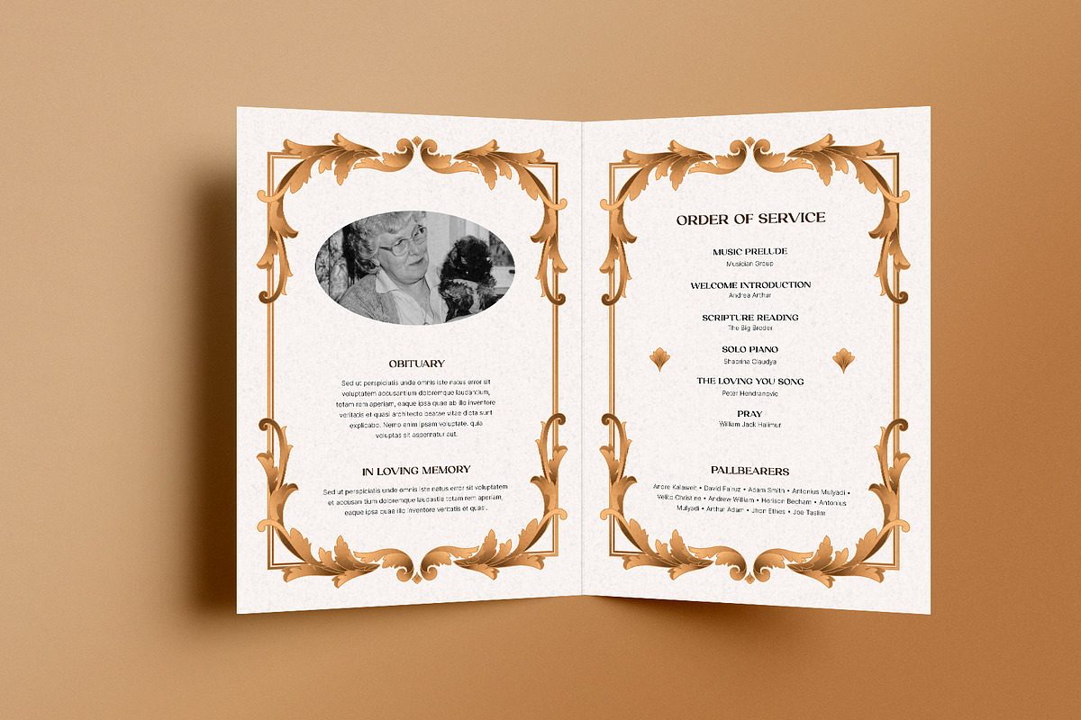 Classic Frame Funeral Program, a Brochure Template by Neermana (Photo 4 of 4)