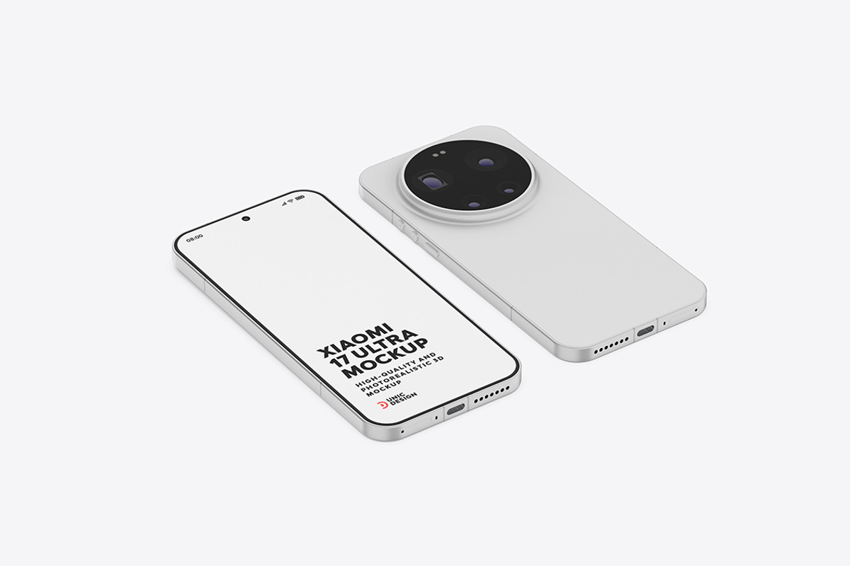 Xiaomi 17 Ultra Phone Mockup, an Android Mockup by UnicDesign (Photo 6 of 8)