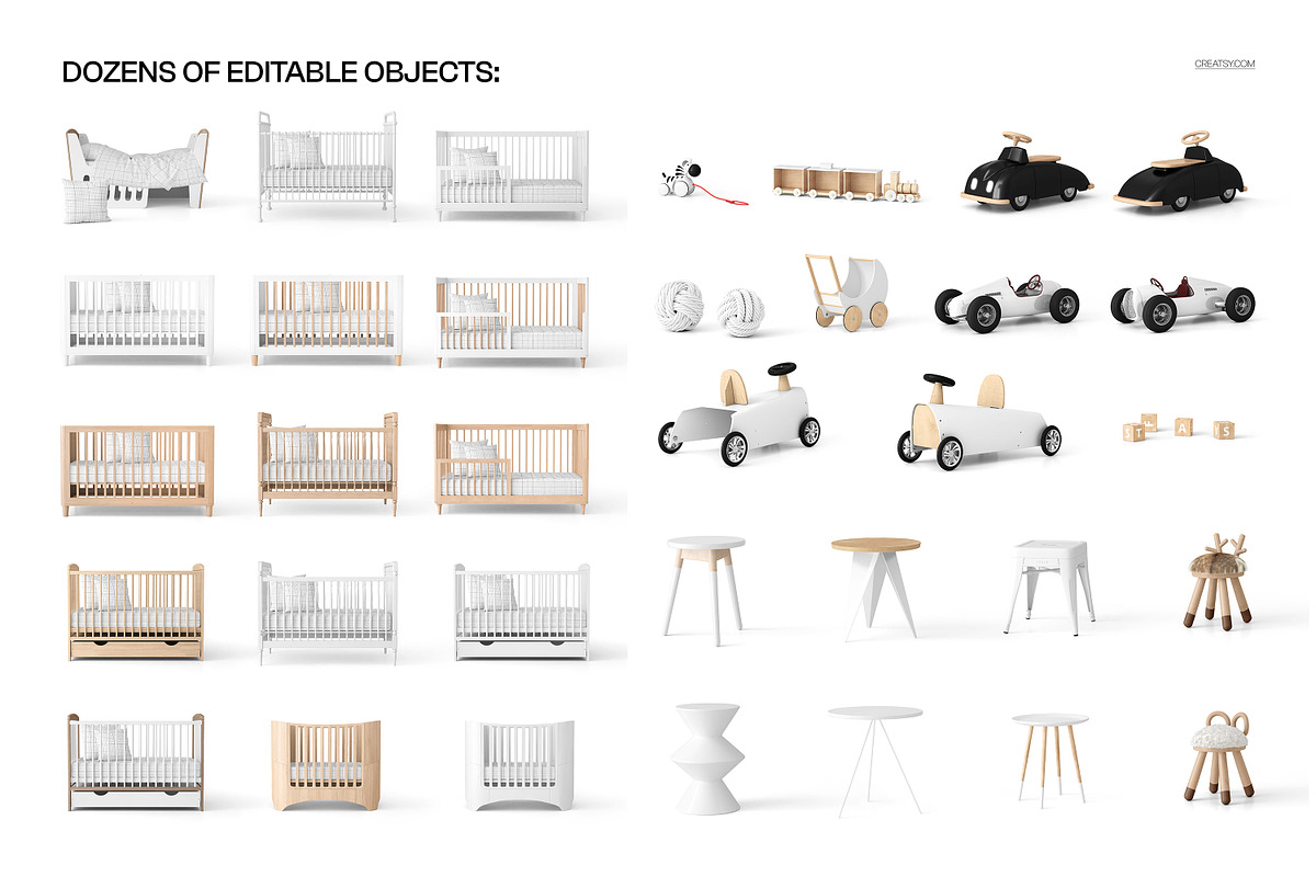Baby Crib Nursery Mockup Collection, a Household Mockup by creatsy5 (Photo 3 of 22)