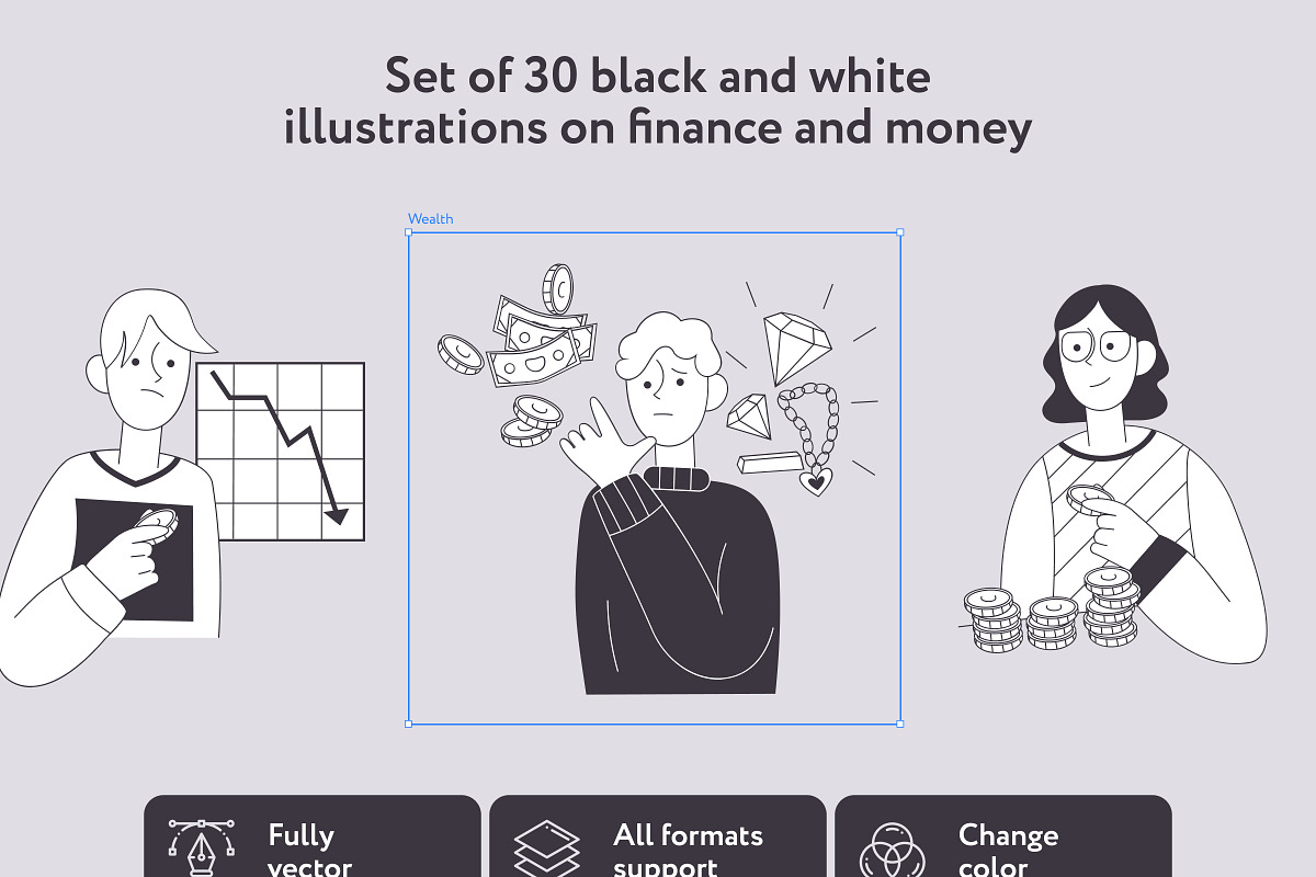 Neoly Finance Illustrations, a Finance Illustration by Welovegraphics (Photo 2 of 8)