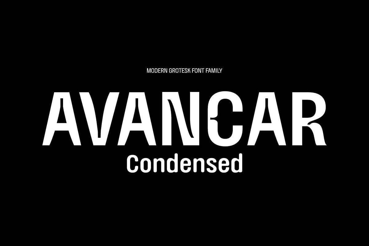 Avancar Condensed Font Family, a Sans Serif Font by Ryul Davidson (Photo 1 of 19)