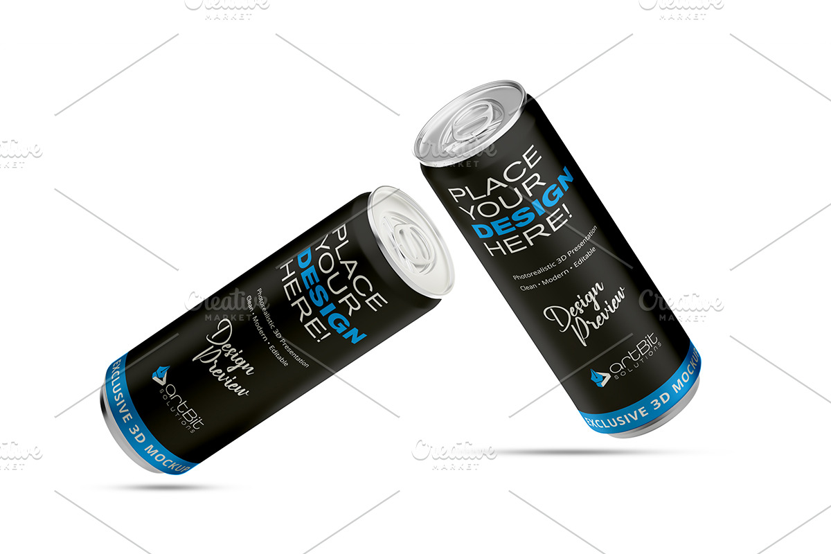 Editable Metalic Soda Can Mockup, a Product Mockup by artBit Design Studio (Photo 5 of 5)