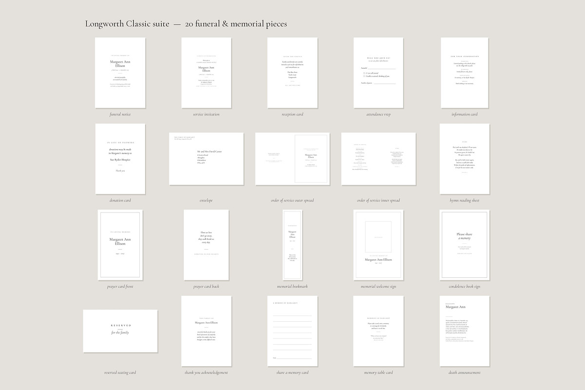 Memorial Stationery 100 Templates V2, an Invitation Template by pawellpi (Photo 85 of 90)