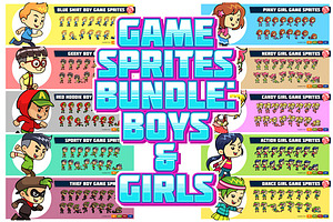10 Game Sprites Bundle Boys & Girls