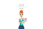 Mom & Baby Portrait Clip Art, a Person Illustration by Lauren Lesley Studio (Thumbnail 15 of 33)