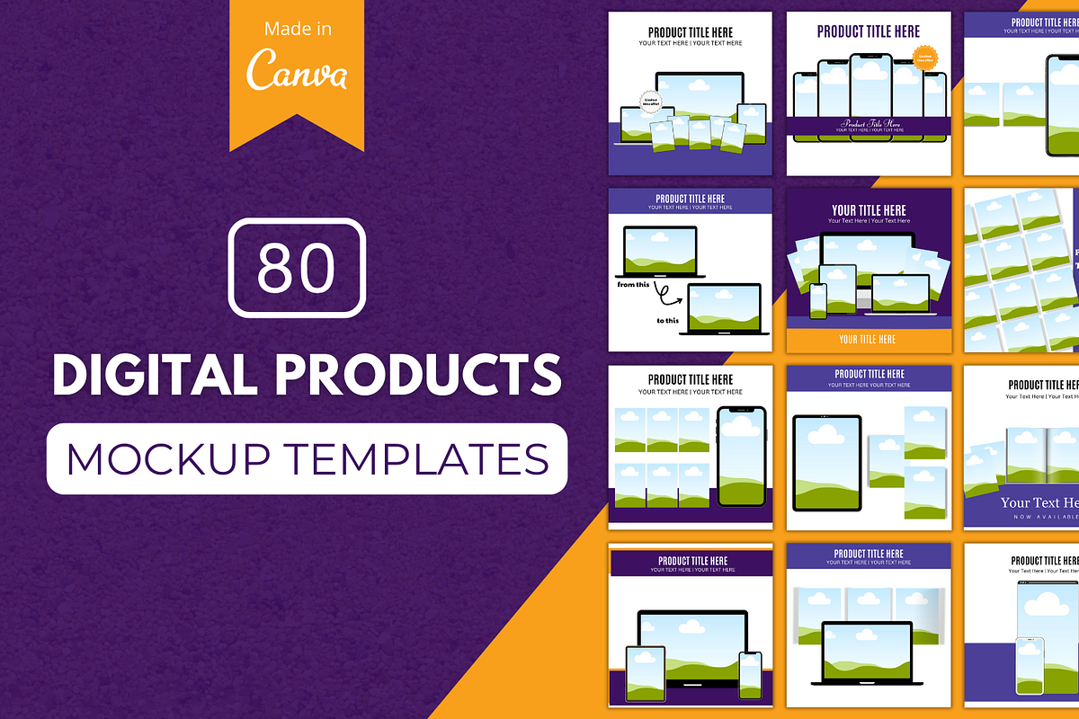 Digital Products Mockup Templates, an Advertising Mockup by Canvagator (Photo 1 of 3)