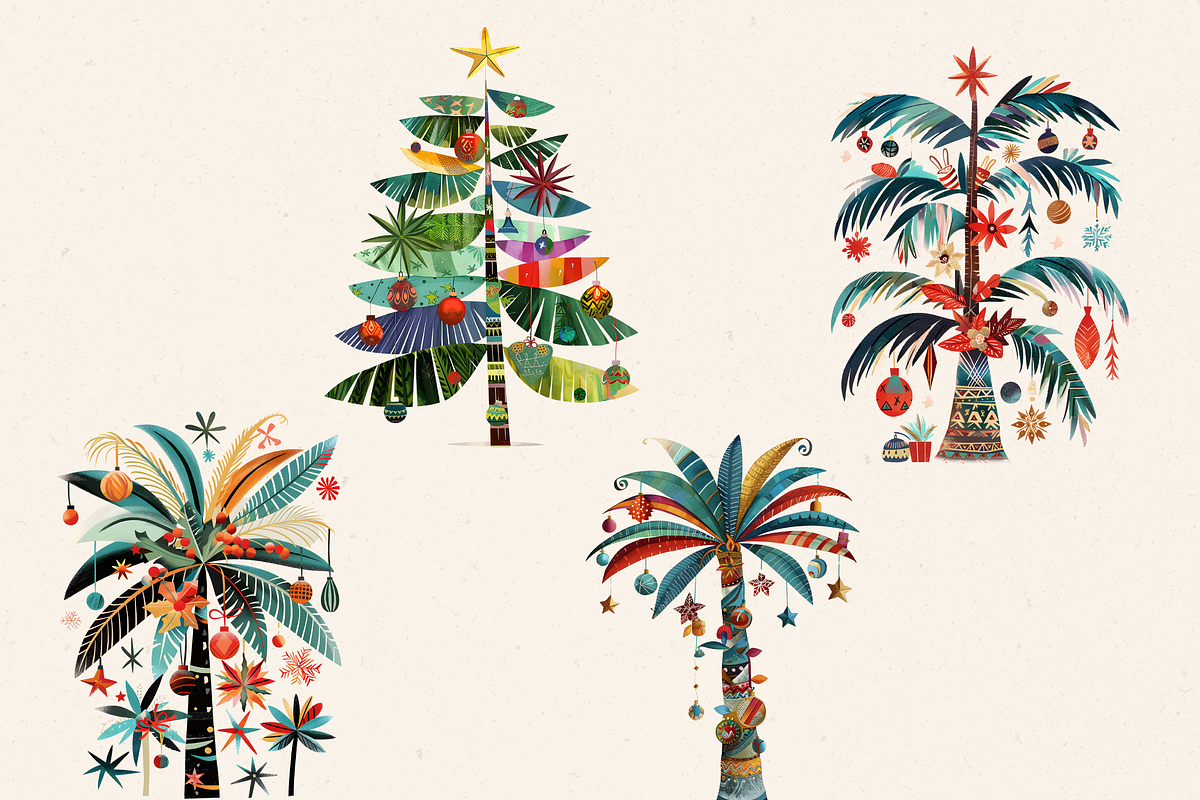TROPICAL PALM CHRISTMAS CLIPART, a Seasonal Illustration by Daring Digies (Photo 4 of 7)