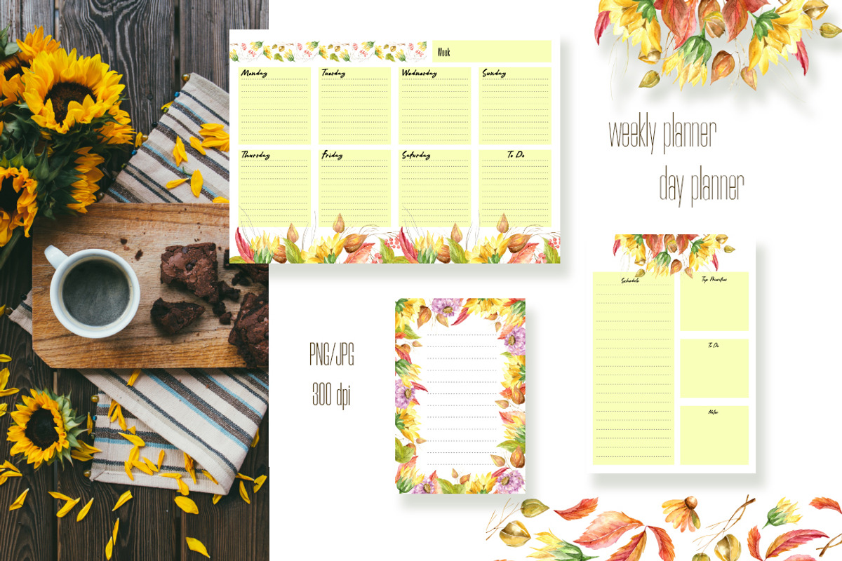 Happy Planning Autumn Collection, a Stationery Template by OlgaSerbun (Photo 2 of 6)