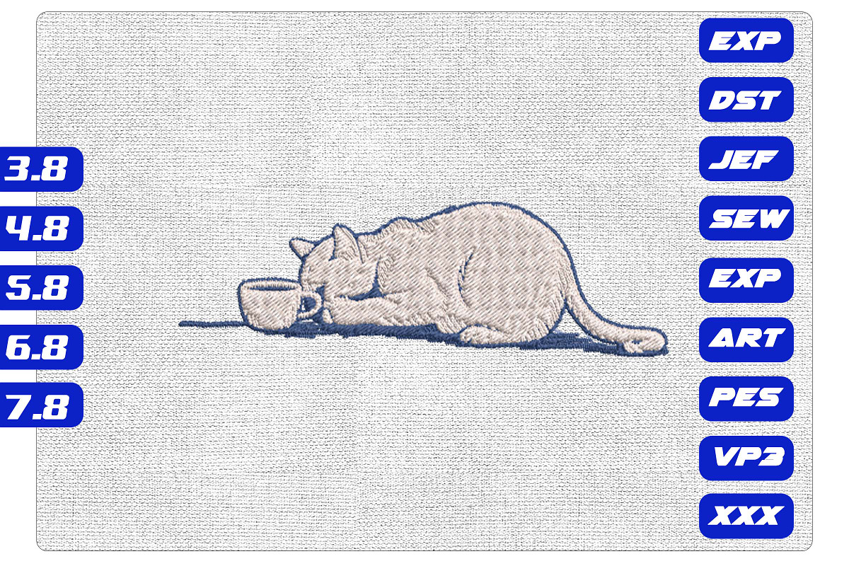 Tired Sleeping Cat with Coffee File, an Illustration by Purpose Ekbal (Photo 1 of 3)