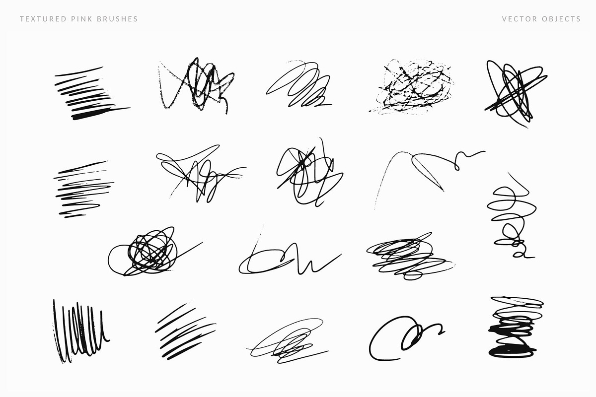 137 doodles with textured brushes, a Decorative Illustration by Pinkbrush (Photo 5 of 6)