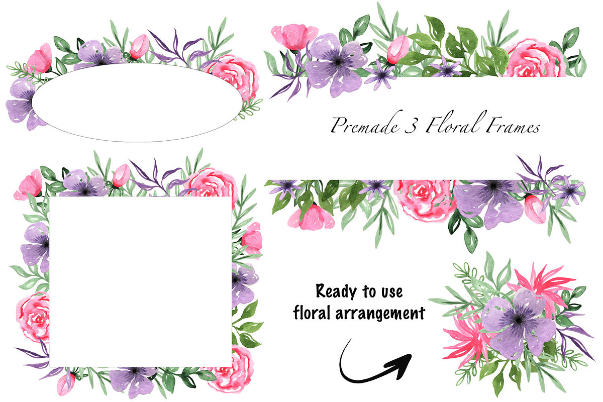 Valentine's Day Watercolor Clipart, an Illustration by TanataDesign (Photo 2 of 6)