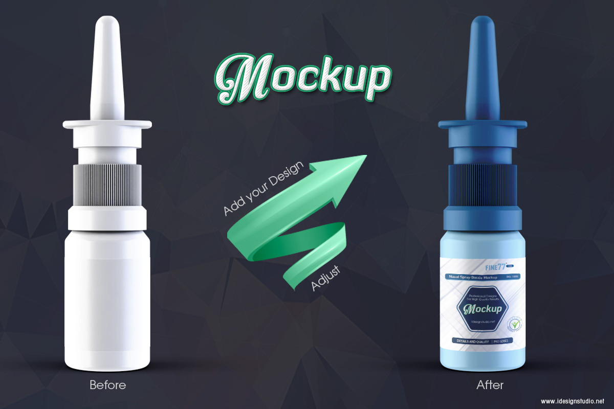 Nasal Spray Bottle Mockup, a Packaging Mockup by idesignstudio (Photo 3 of 6)