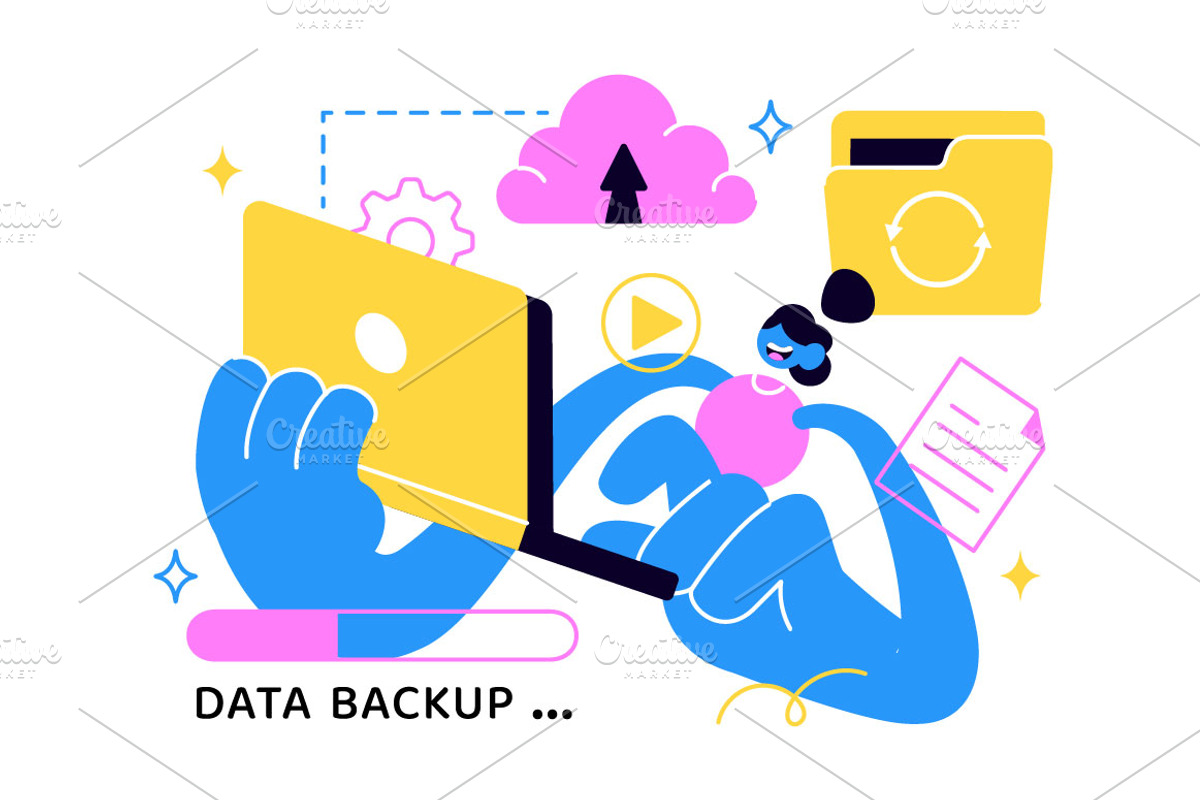 6 Data Backup Vector Illustration, a Technology Illustration by denayunebgt (Photo 3 of 3)