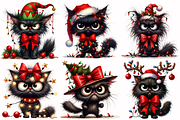 Grumpy black cat clipart, an Animal Illustration by AnetArtStore (Thumbnail 2 of 7)