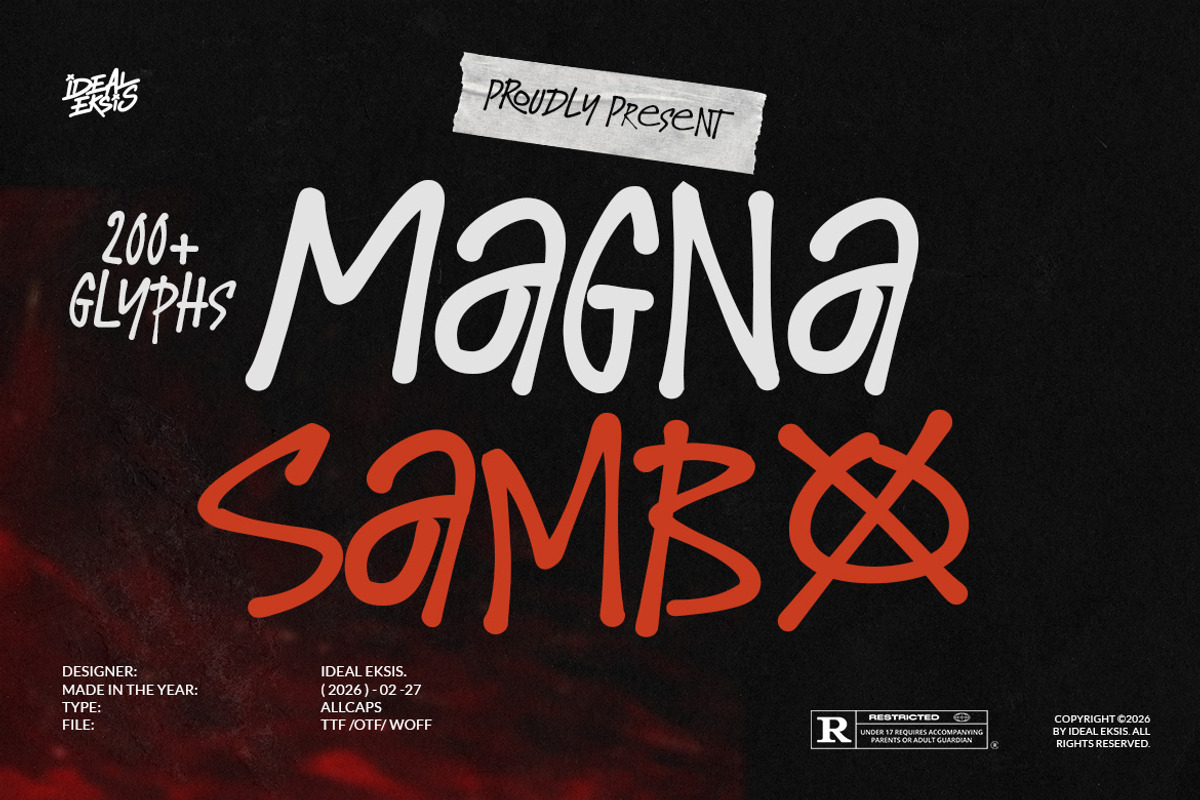 Magna Sambo, a Handwritten Font by Ideal Eksis (Photo 1 of 8)