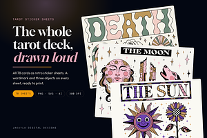 78 Tarot Card Sticker Sheets