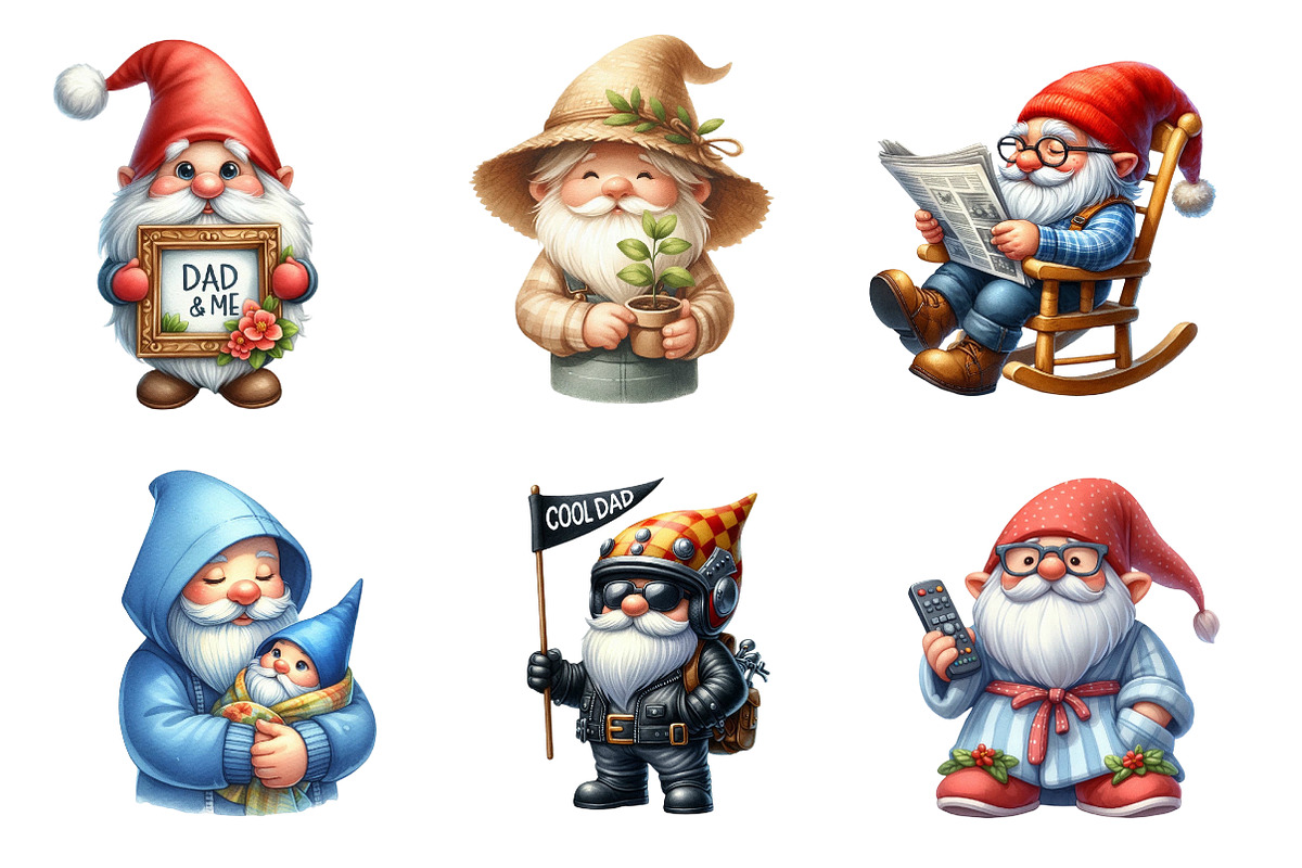 Watercolor Fathers Day Gnome, an Illustration by CreationArt (Photo 4 of 5)