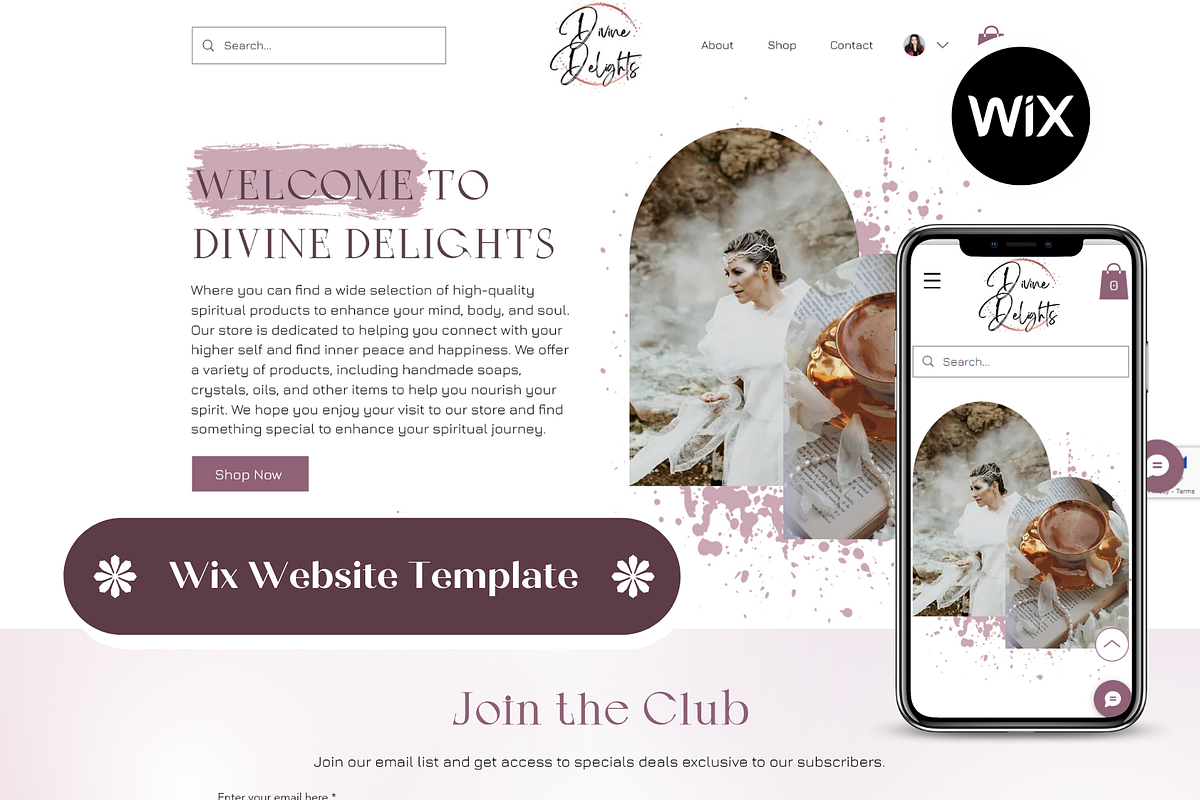WIX Website Template Spiritual Pink, a Wix Template by Wixify Studio (Photo 1 of 10)