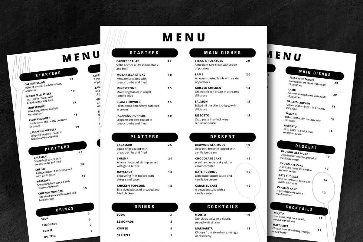 Simple Menu Canva Template, a Flyer Template by Melanie Peterson (Photo 1 of 2)