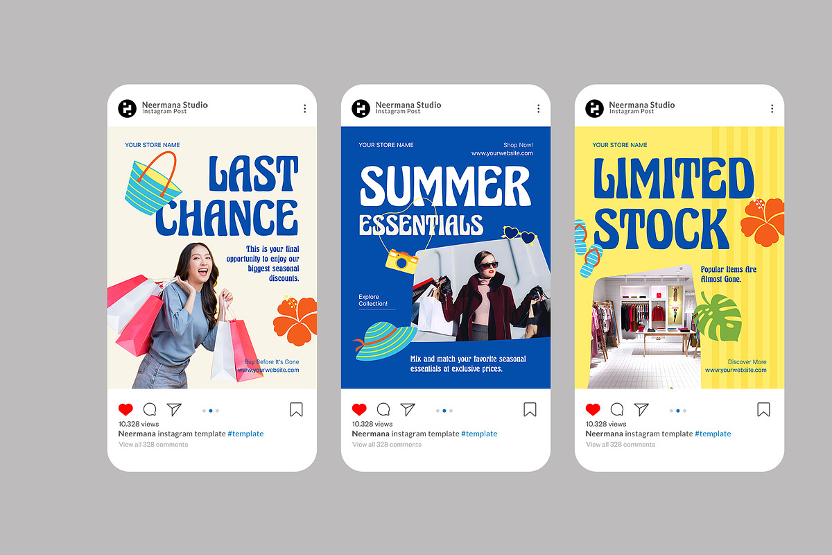 Summer Clearance Sale Instagram Post, a Social Media Template by Neermana (Photo 2 of 4)