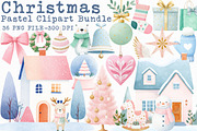 Pastel Christmas Clipart Bundle, an Illustration by Libby Wishes (Thumbnail 1 of 6)