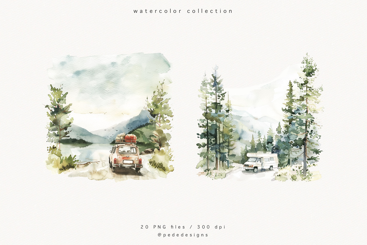 Roadtrip Illustrations, a Decorative Illustration by PeDe Designs (Photo 7 of 10)