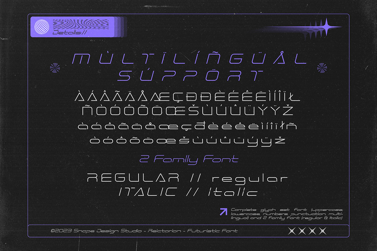 Reictarion - Futuristic Font, a Sans Serif Font by Snape Design Studio (Photo 3 of 5)