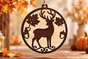 Autumn Deer Laser Cut SVG, an Object Graphic by DreamPrint404 (Thumbnail 1 of 3)